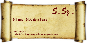 Sima Szabolcs névjegykártya